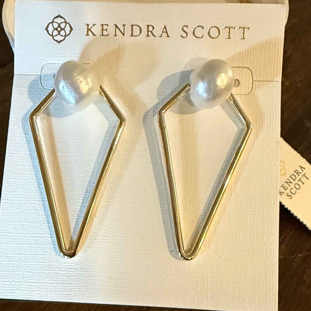 Kendra Scott Gold and Pearl Earrings